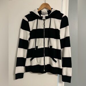 🖤🤍Andrea Jovine “Weekend” Black & White Striped Hoodie (NWOT), Size S